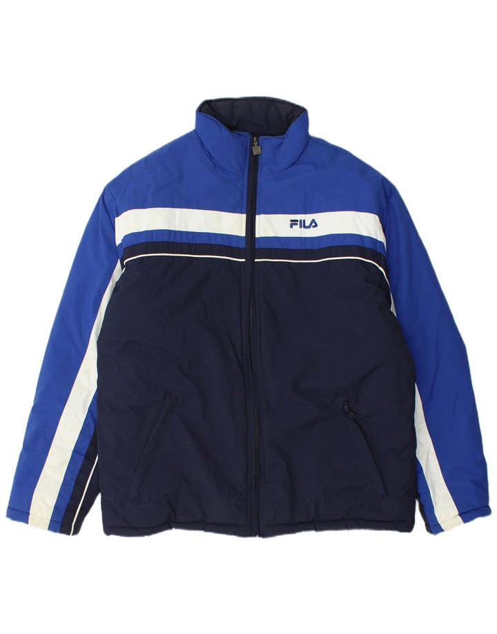 FILA Veste matelassée homme UK 36 Small Bleu marine Colourblock Polyamide