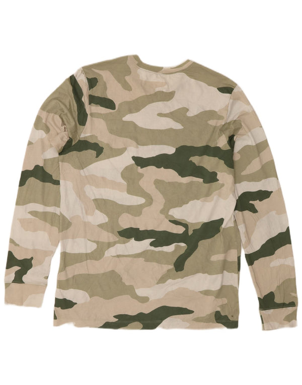 Nike Haut graphique à manches longues pour homme en coton camouflage grand kaki