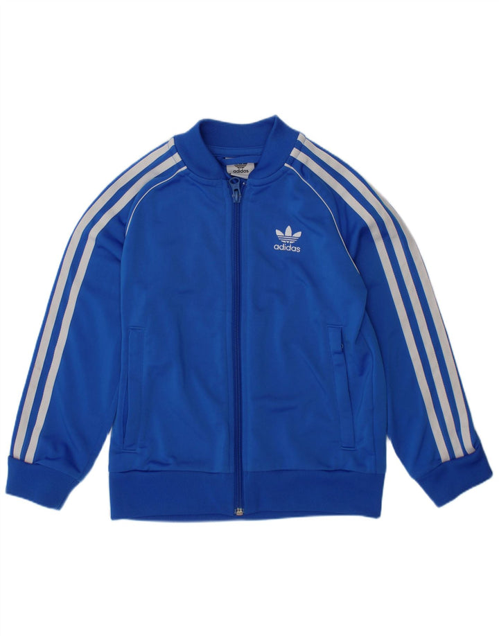 ADIDAS Veste de survêtement pour garçon 5-6 ans Bleu Polyester