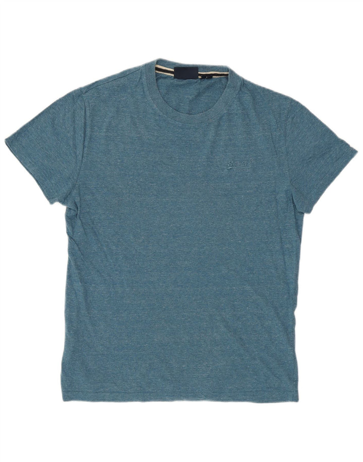 SUPERDRY T-Shirt Homme Top Small Bleu Moucheté Coton