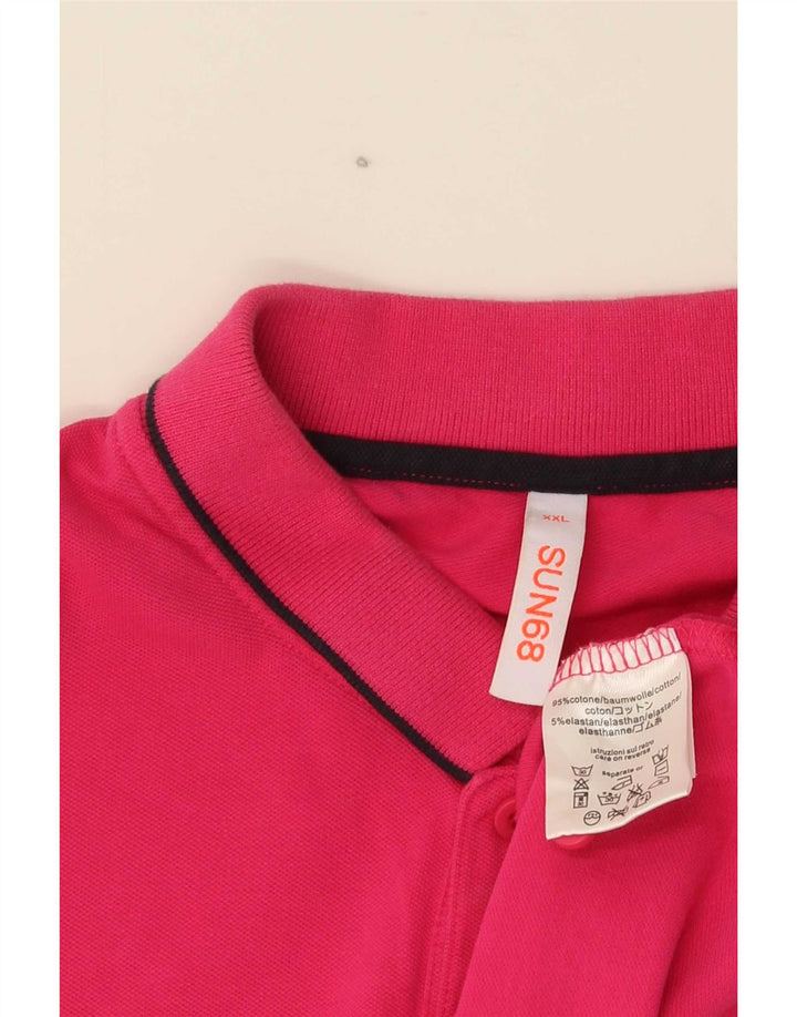 Sun68 Polo Homme 2XL Rose Coton
