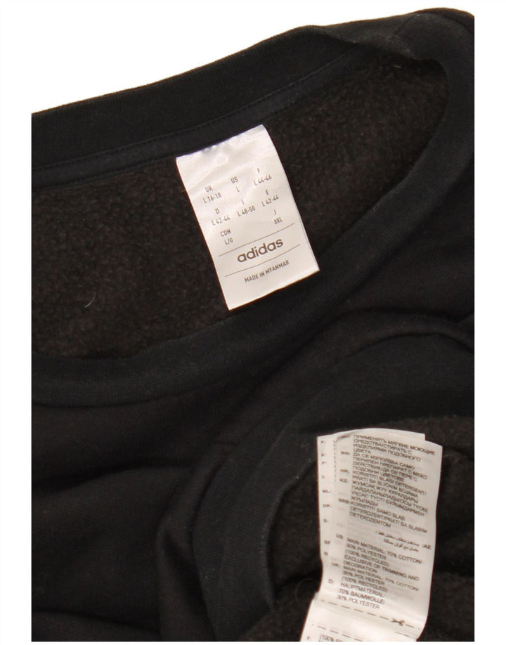 ADIDAS Sweat-shirt court surdimensionné pour femme UK 16/18 Grand coton noir