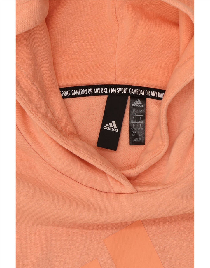ADIDAS Pull à capuche graphique surdimensionné pour femme UK 8/10 Petit coton orange