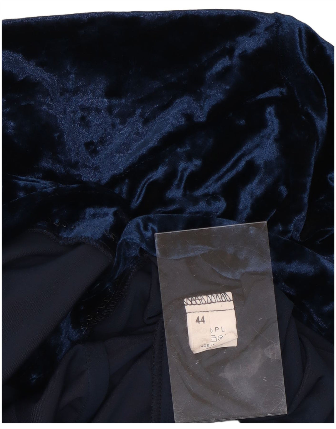 vintage Femme Chemise Longue Blouse IT 44 Moyen Bleu Marine Polyester