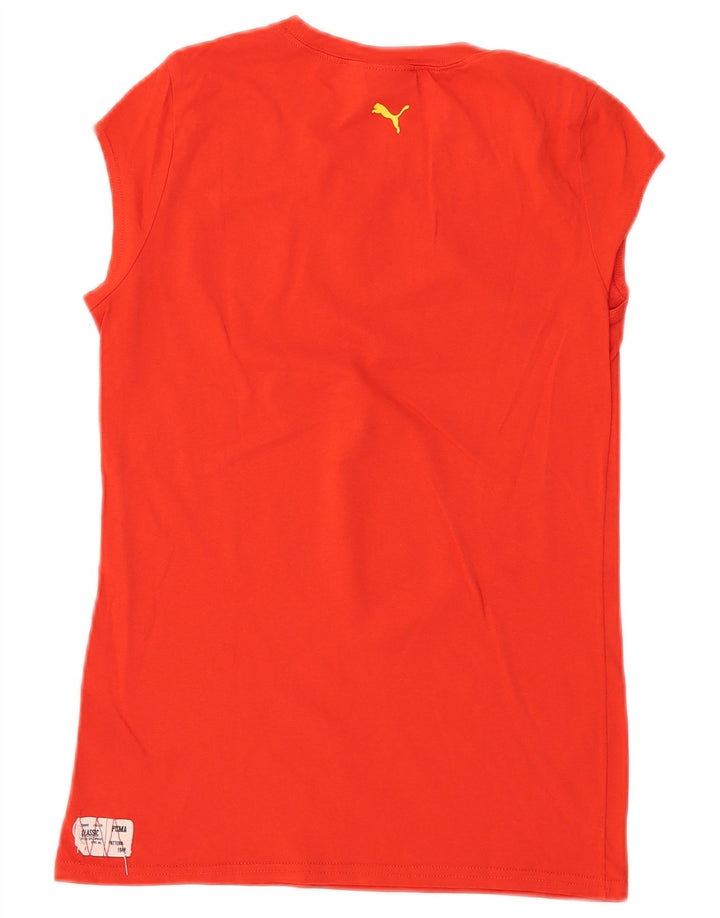 PUMA T-shirt graphique Espana pour femme UK 12 Rouge moyen Coton