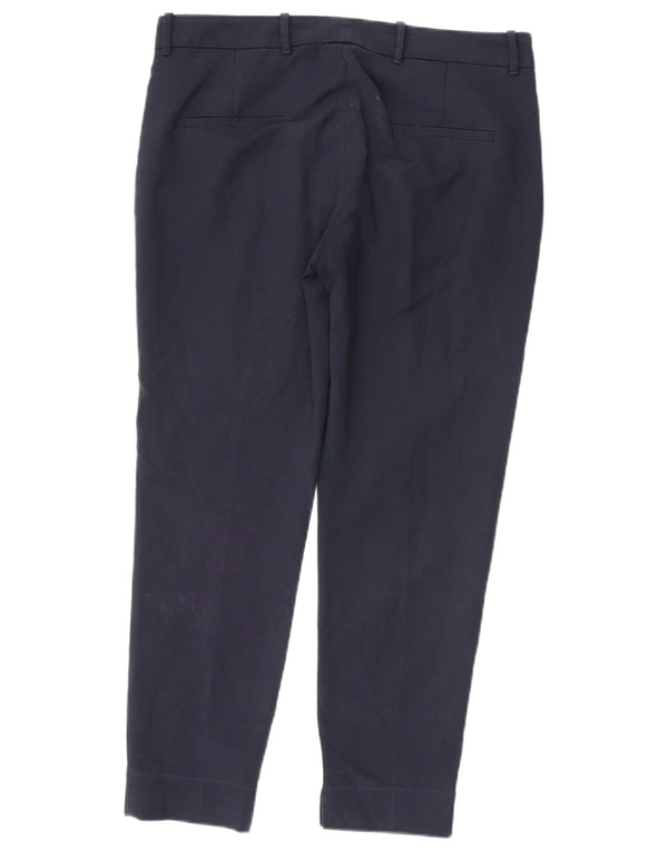 Pantalon Chino Court Slim Femme Zara Large W34 L27 Bleu Marine