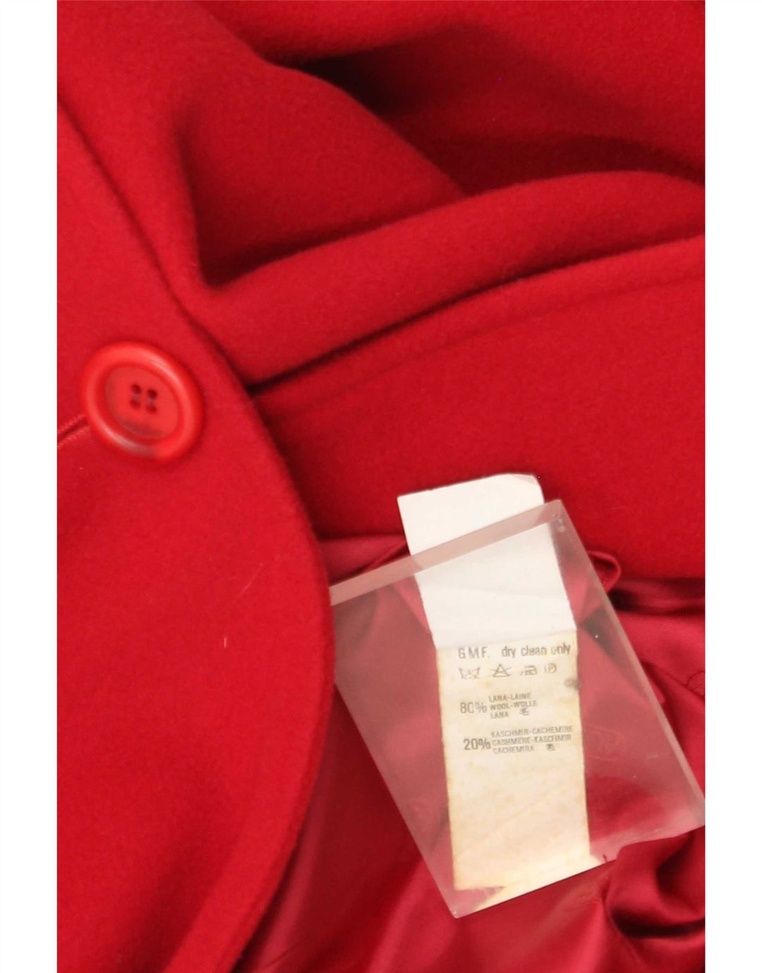 Marzotto Manteau Double Boutonnage Femme UK 12 Laine Rouge Moyen