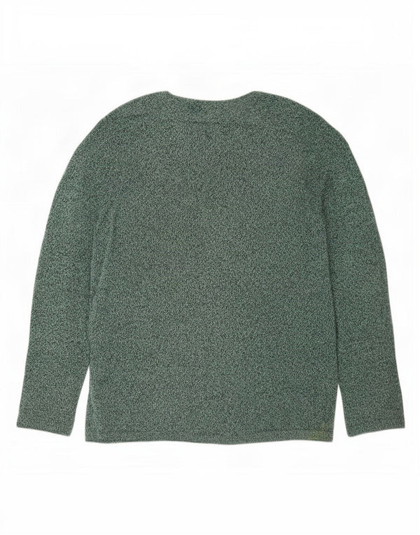 Zara Pull col bateau pour homme, grand, vert moucheté