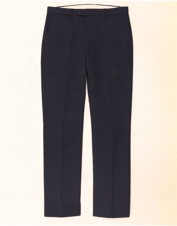 Marks & Spencer Pantalon de costume classique pour homme W34 L30 Bleu marine Polyester