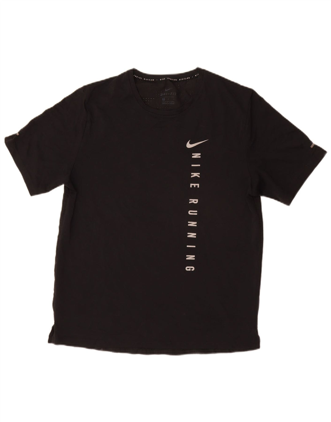 NIKE Hommes Dri Fit Graphic T-Shirt Top Noir Moyen Polyester