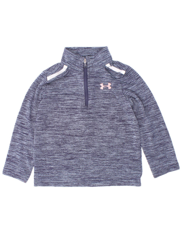 Under Armour Haut 1/4 zippé à manches longues pour bébé fille 18-24 mois Bleu moucheté