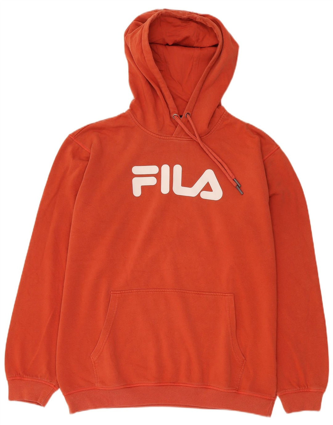 FILA Pull à capuche graphique pour homme XL Orange Coton