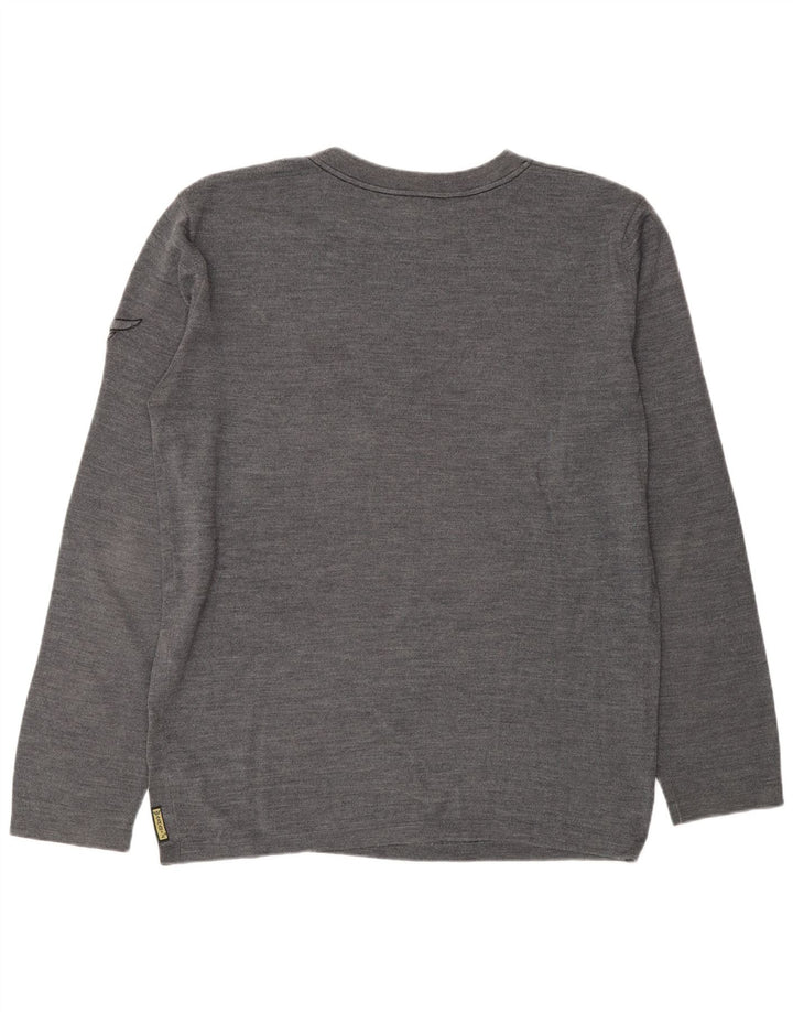 ARMANI JEANS Pull à col rond pour homme 2XL Gris Laine