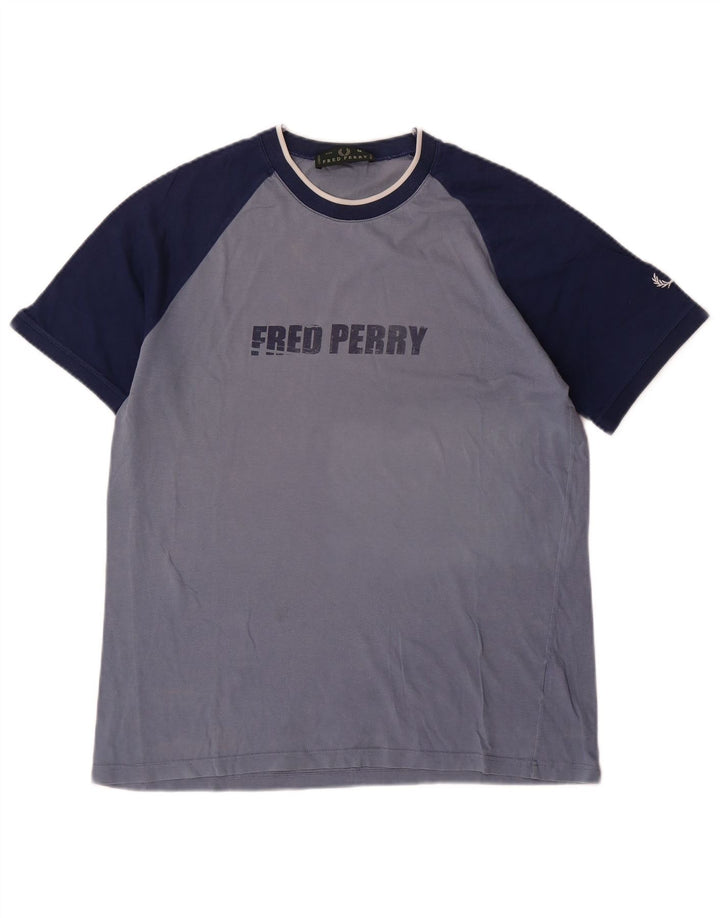 FRED PERRY Tee-Shirt Graphique Homme Bleu Moyen Colourblock