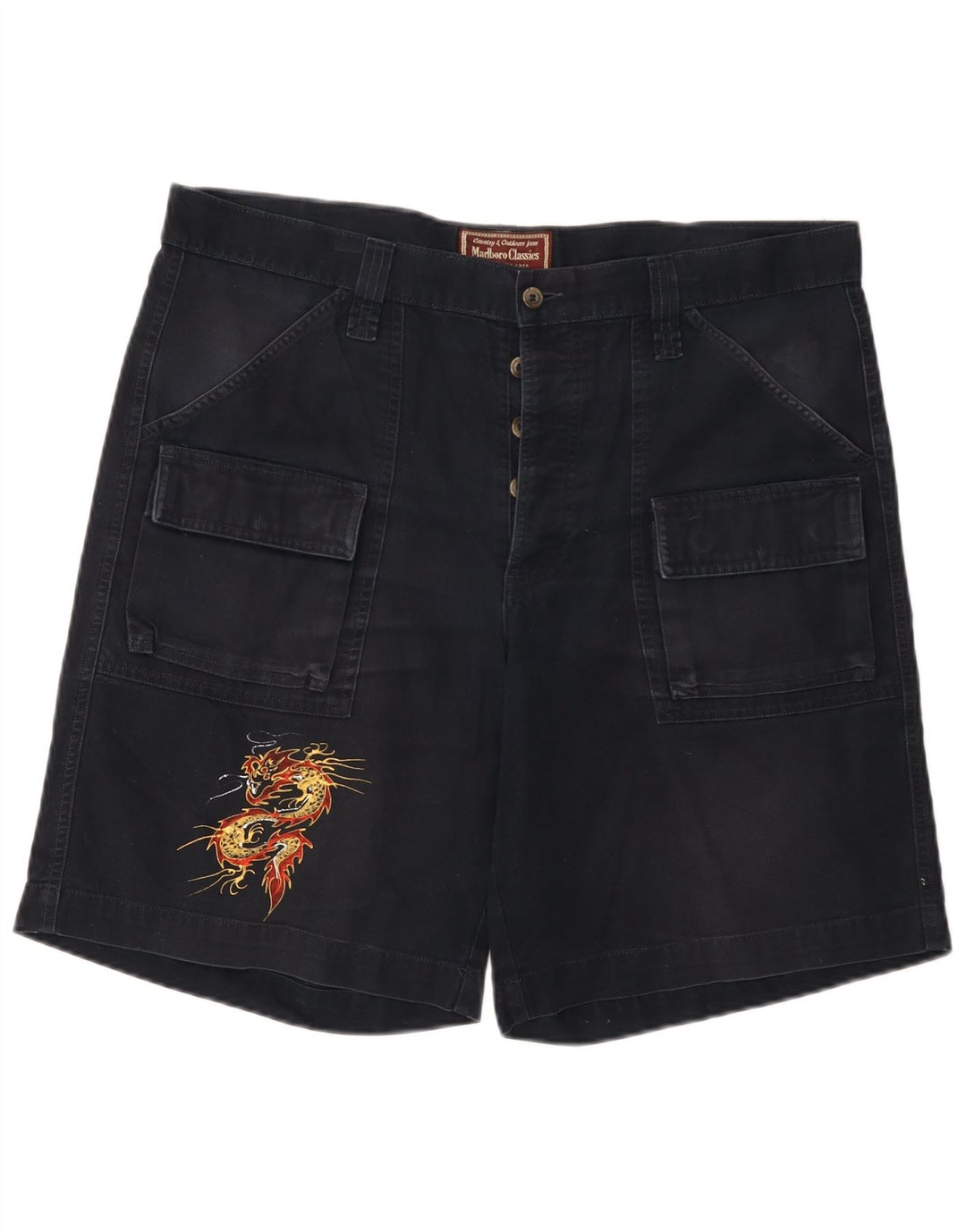 Marlboro Classics Short cargo graphique pour homme EU 56 3XL W40 Coton noir