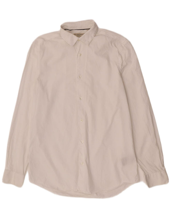 Burberry Chemise coupe ajustée pour homme Taille 15 1/2 39 Coton blanc moyen classique