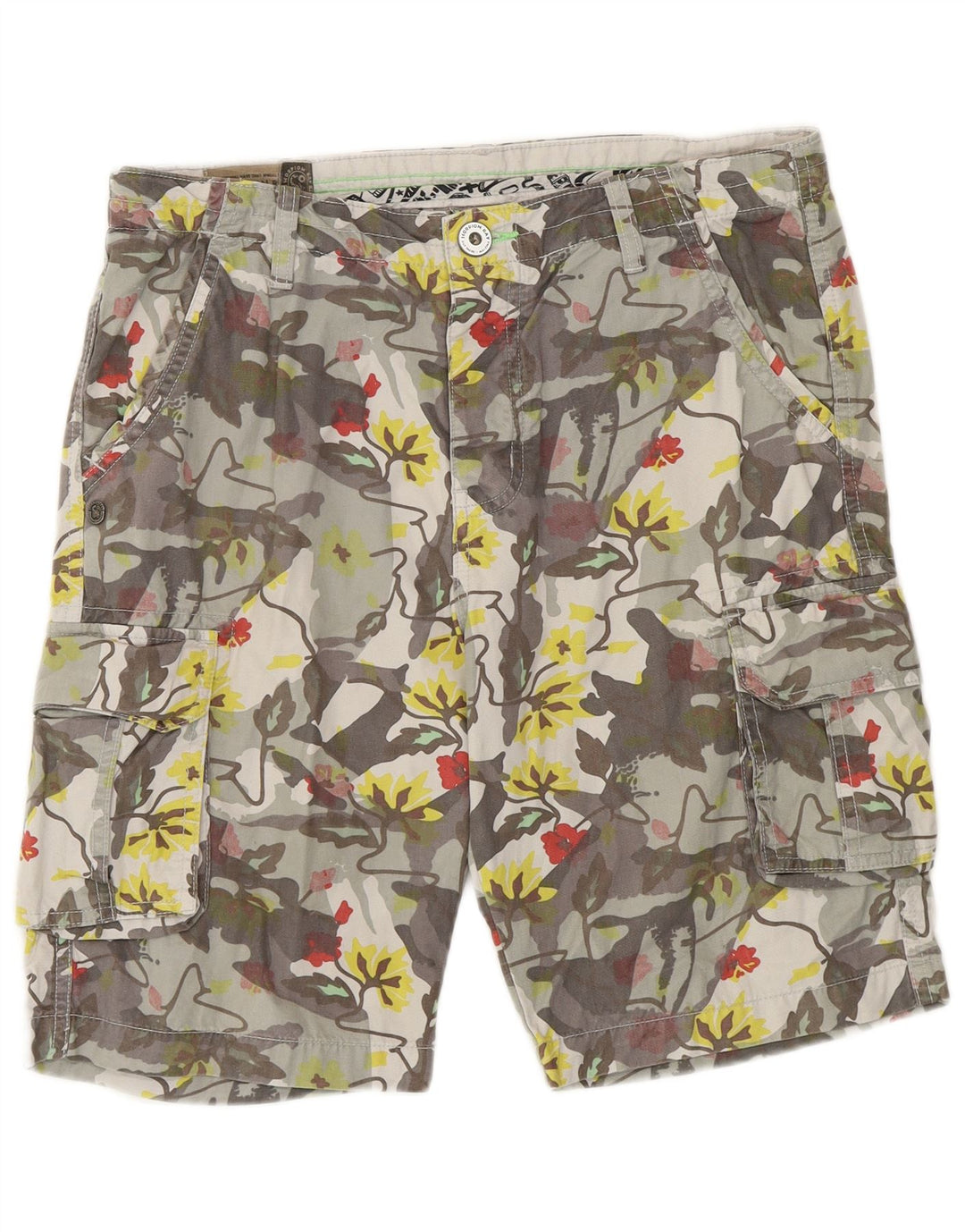 Scorpion Bay Short Cargo Homme W31 Coton Floral Gris Moyen