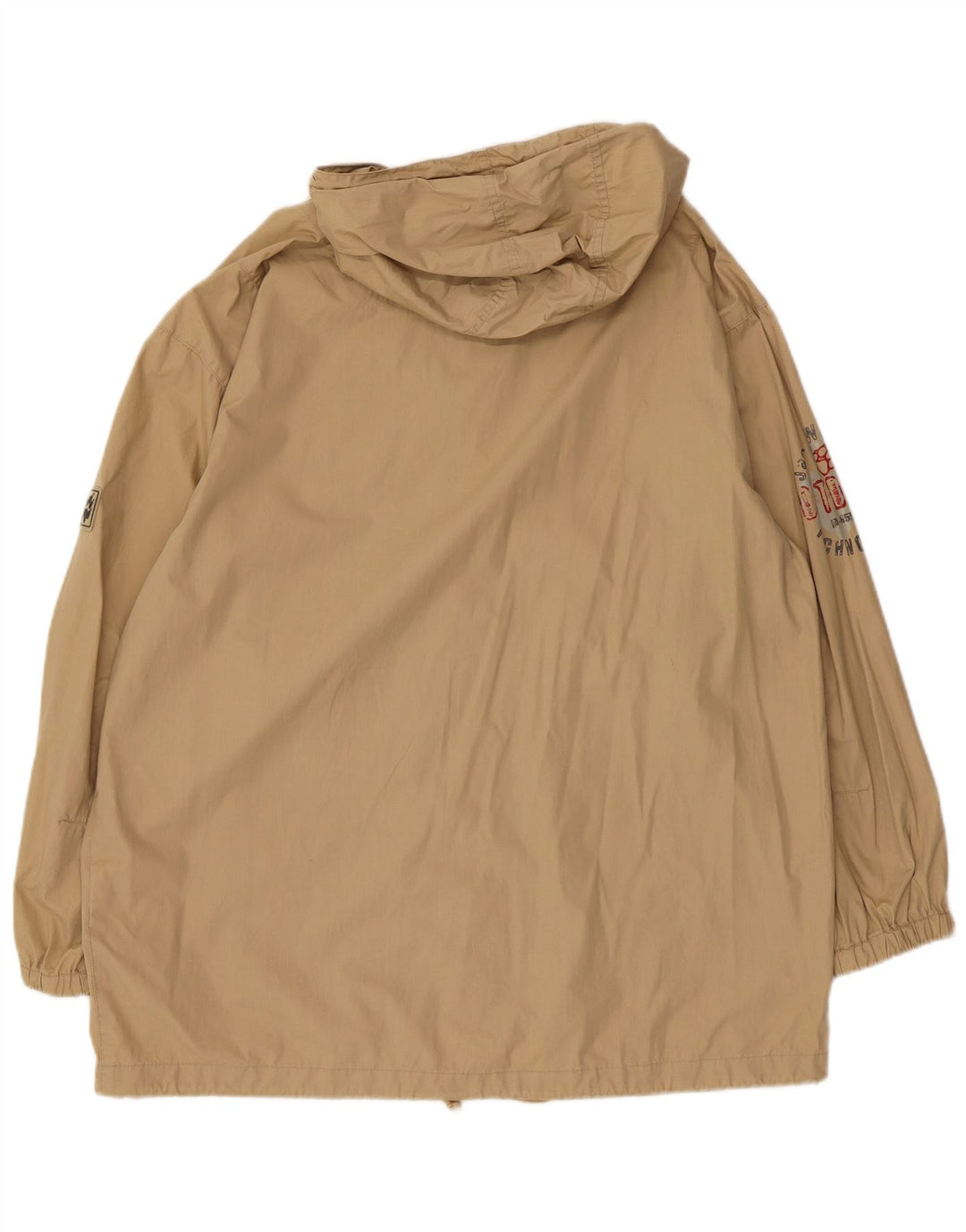Jack Wolfskin Veste bomber à capuche graphique pour homme UK 36/38 Beige moyen