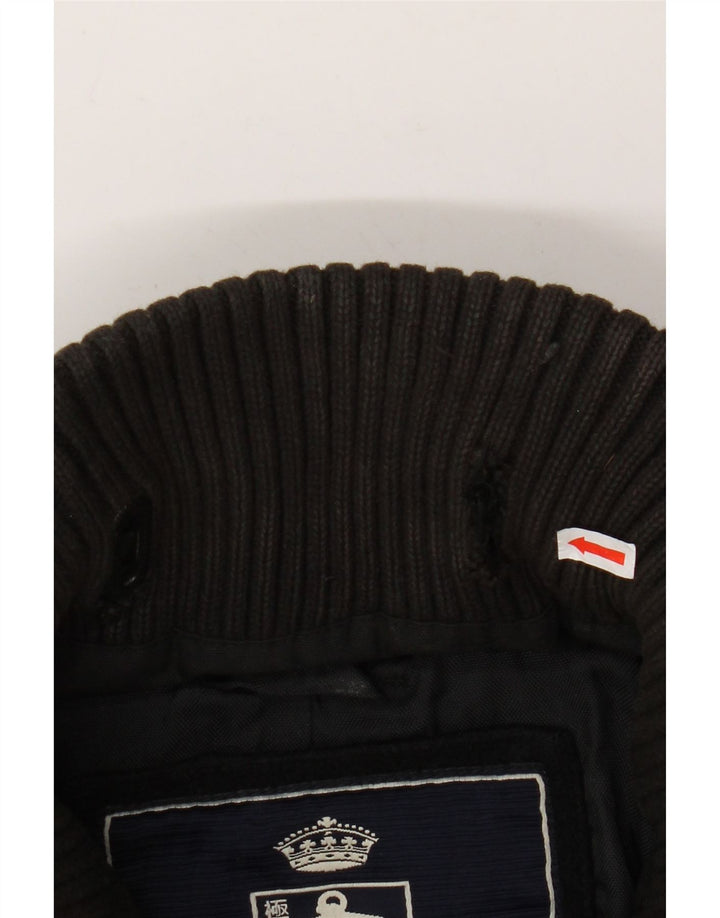 SUPERDRY Caban graphique pour hommes UK 44 2XL Laine noire