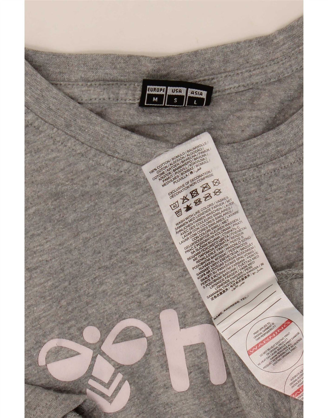 Hummel T-Shirt Graphique Homme Gris Moyen Moucheté Coton