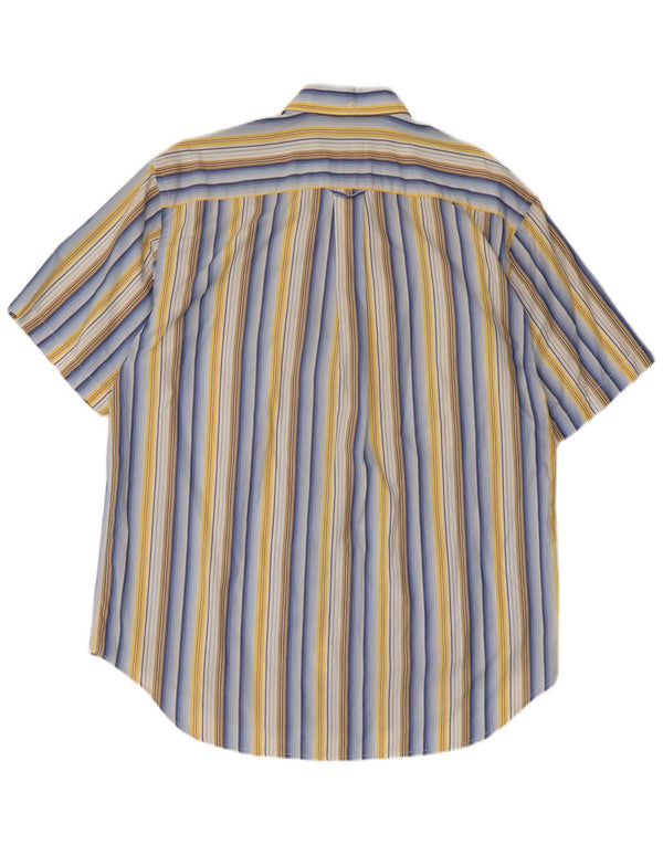 Lacoste Chemise à manches courtes pour homme Taille 42 Grand coton rayé multicolore