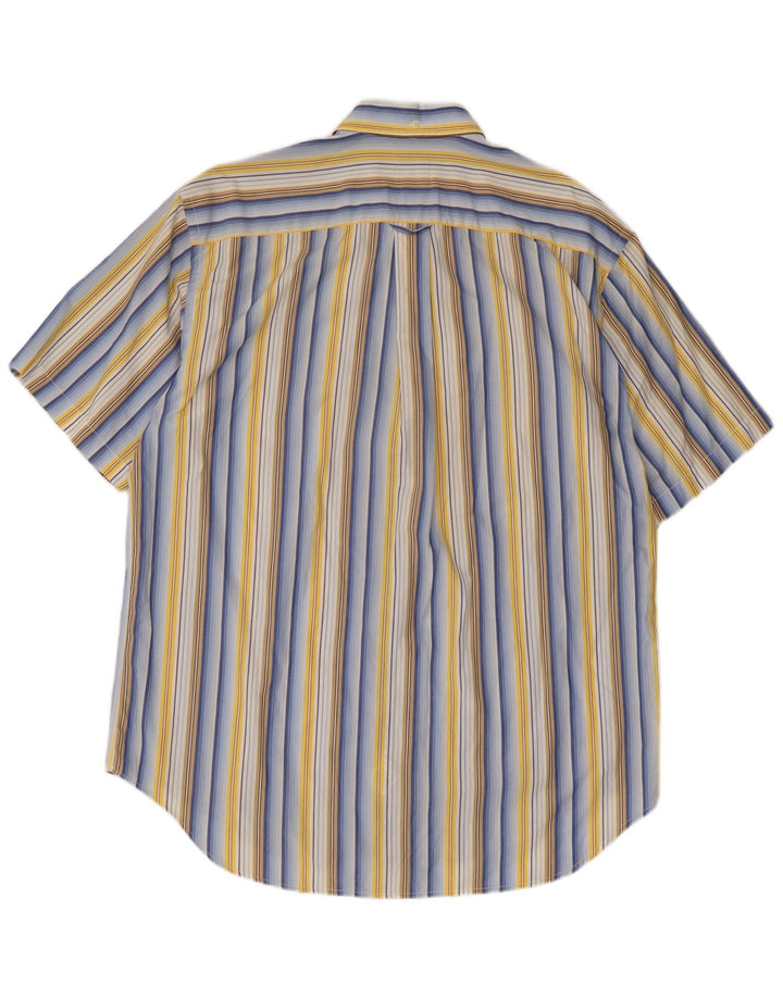 Lacoste Chemise à manches courtes pour homme Taille 42 Grand coton rayé multicolore