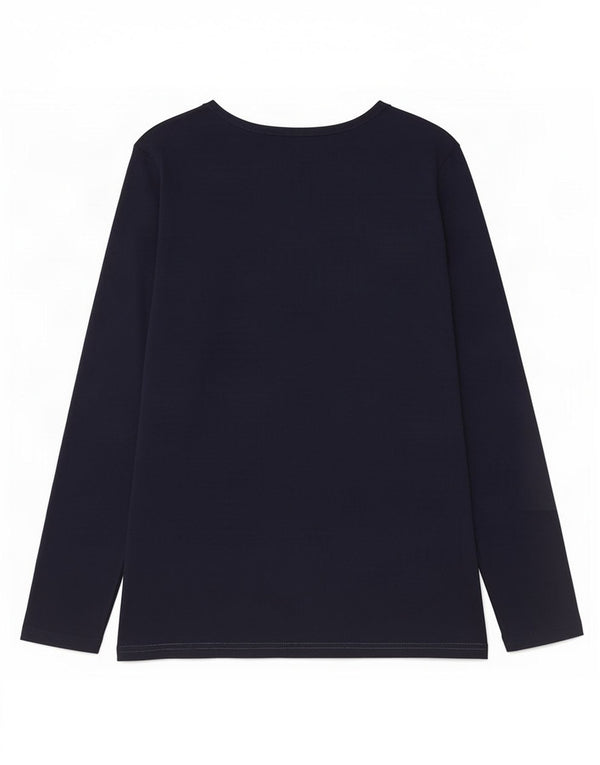 U.S. Polo Assn. Top Femme Manches Longues UK 42 Coton Bleu Marine Moyen