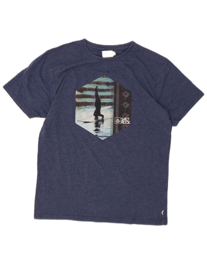 SALTROCK T-Shirt Graphique Homme Petit Bleu Marine Coton