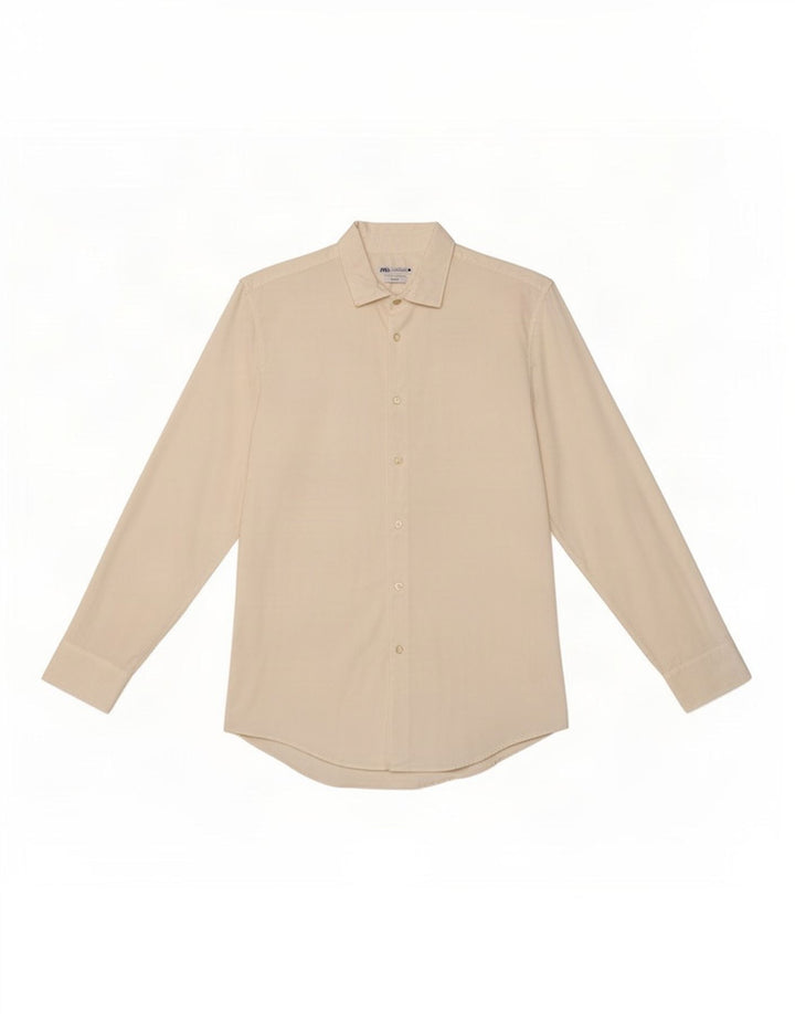 Zara Chemise Slim Fit Homme Lyocell Blanc