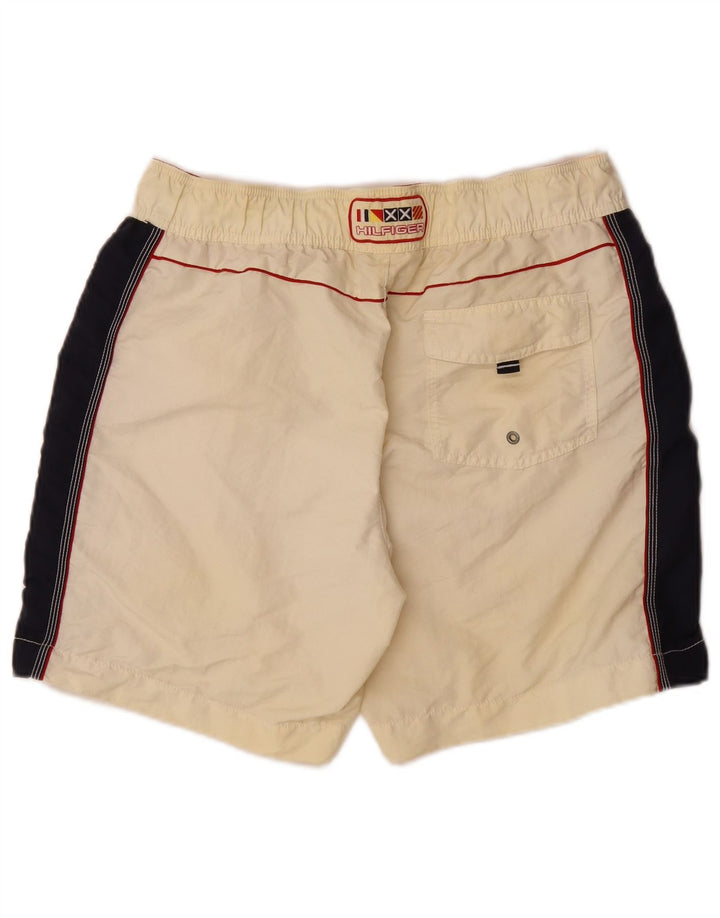 TOMMY HILFIGER Short de Bain Graphique pour Homme Large Blanc Cassé Colourblock