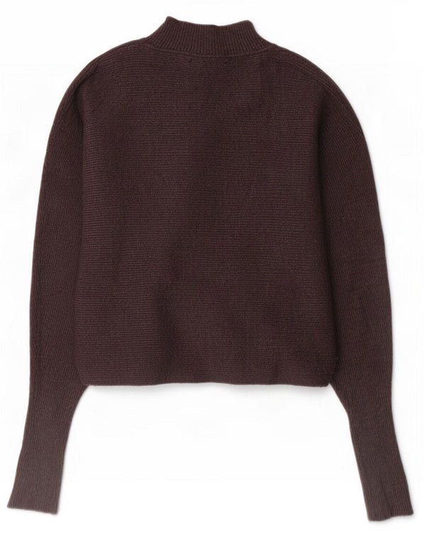 Zara Pull court à col roulé pour femme UK 10 Small Gris Viscose