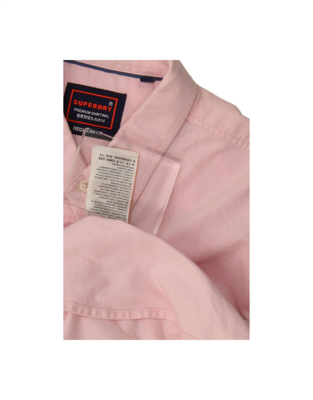 SUPERDRY Mens Regular Fit Short Sleeve Shirt Small Pink Cotton