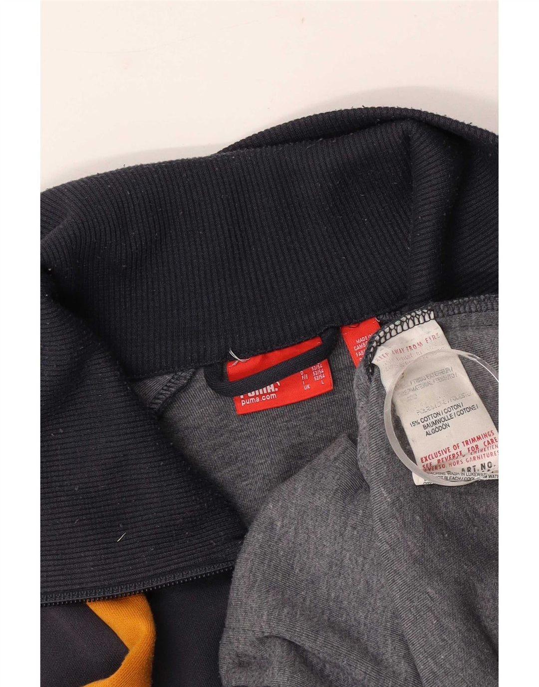 Puma Veste de survêtement pour homme Large Bleu Marine Colorblock Polyester