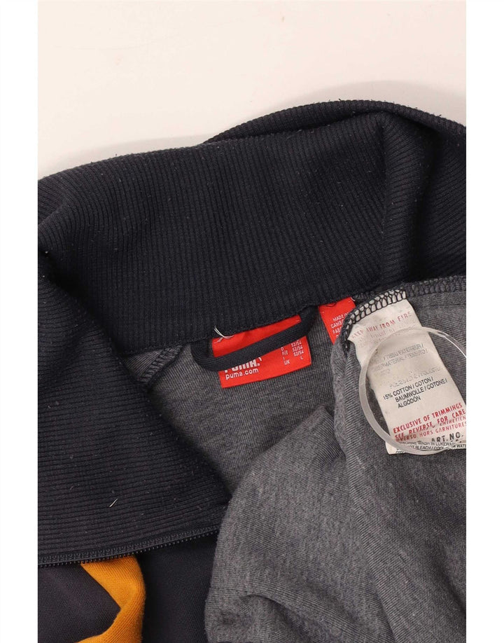 Puma Veste de survêtement pour homme Large Bleu Marine Colorblock Polyester