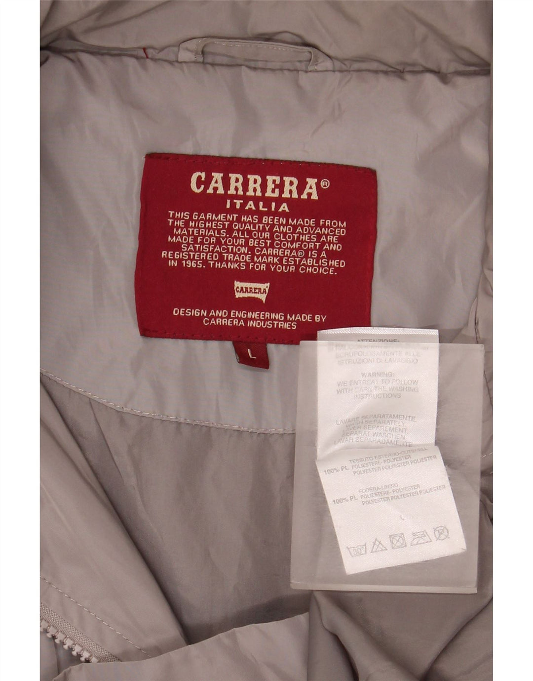 CARRERA Veste utilitaire à capuche coupe régulière pour homme UK 40 Large Gris Polyester