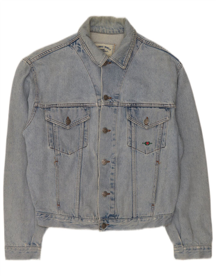 CHARRO Veste en jean surdimensionnée pour femme UK 10 Petit coton bleu