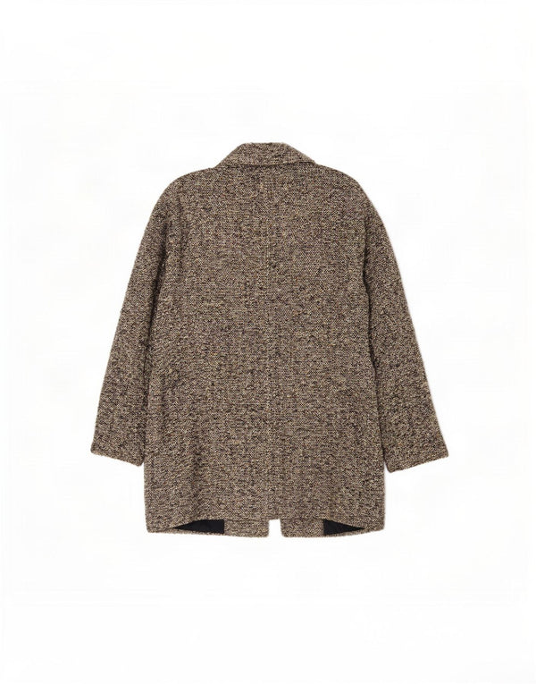 Massimo Dutti Pardessus à manches 3/4 pour femme EU 38 Petit Marron Moucheté