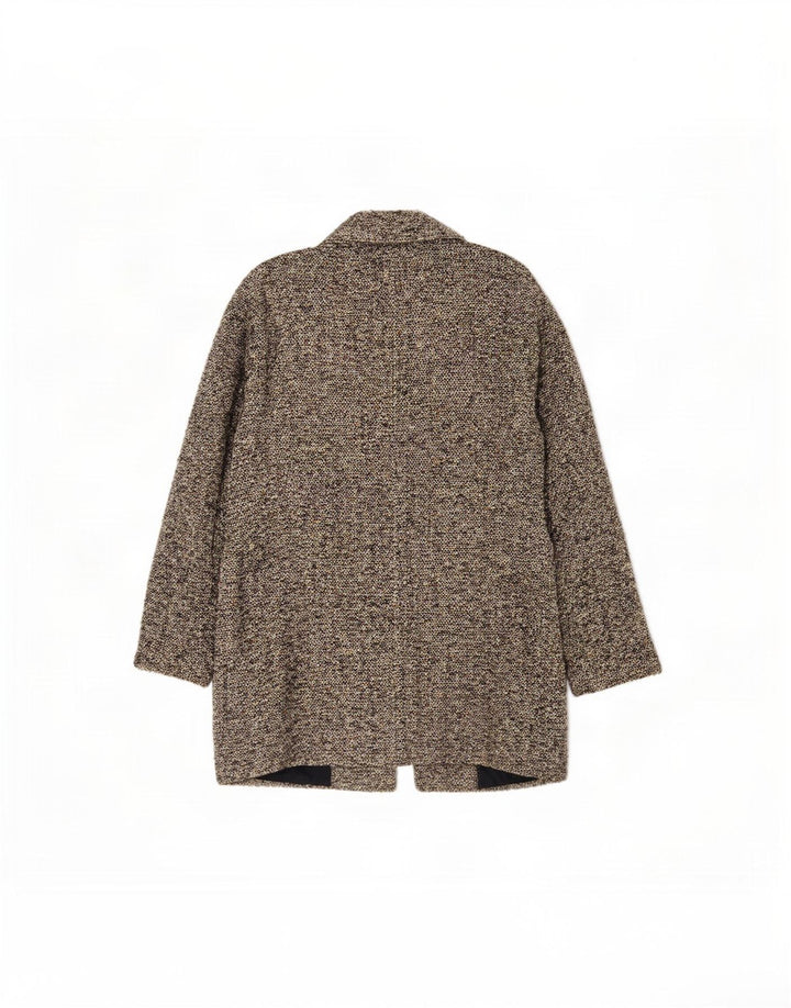 Massimo Dutti Pardessus à manches 3/4 pour femme EU 38 Petit Marron Moucheté