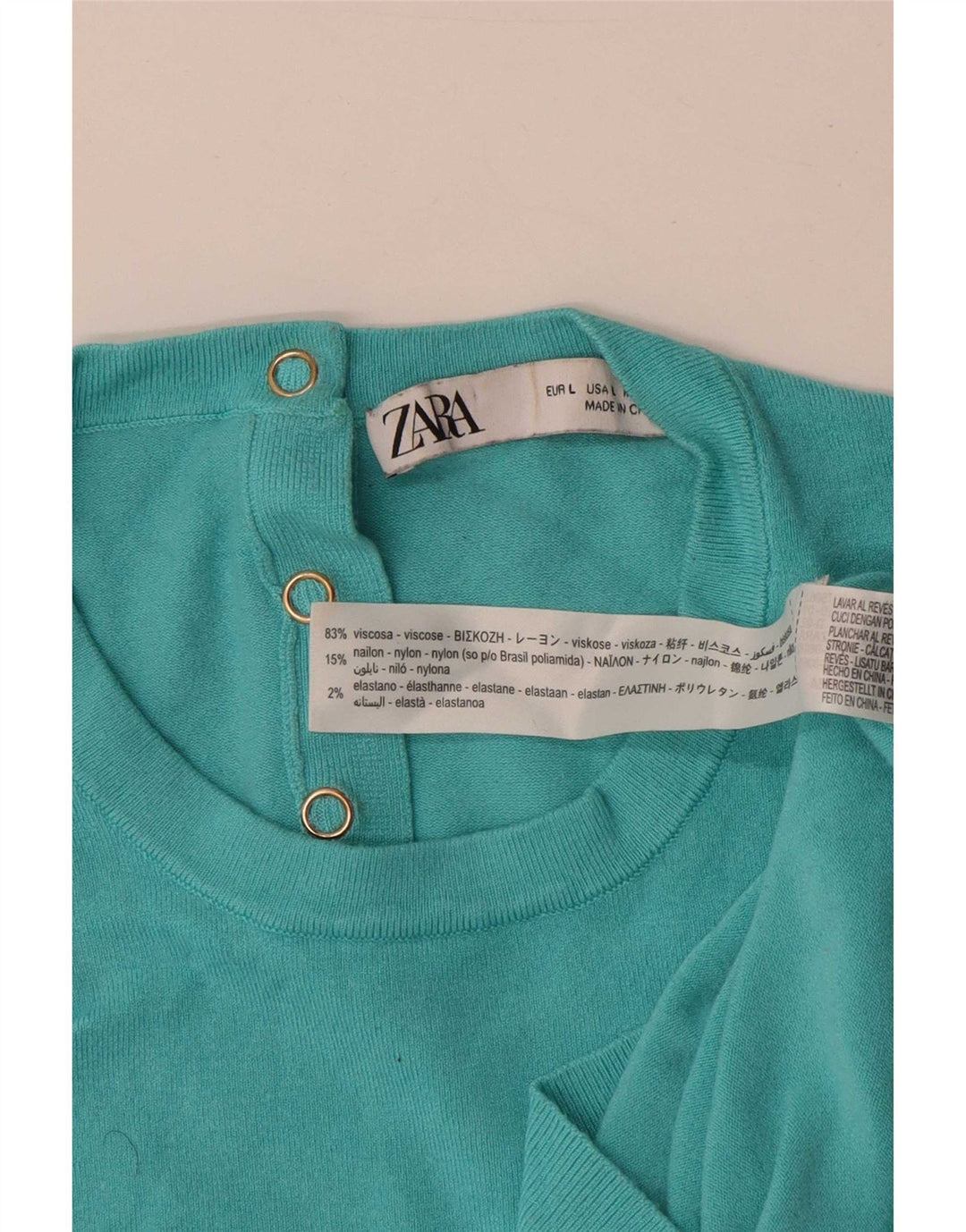 Zara Femme Débardeur UK 14 Large Bleu Viscose
