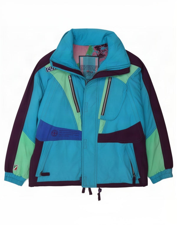 Colmar Veste de ski à capuche coupe ample pour homme IT 54 XL Bleu Colourblock