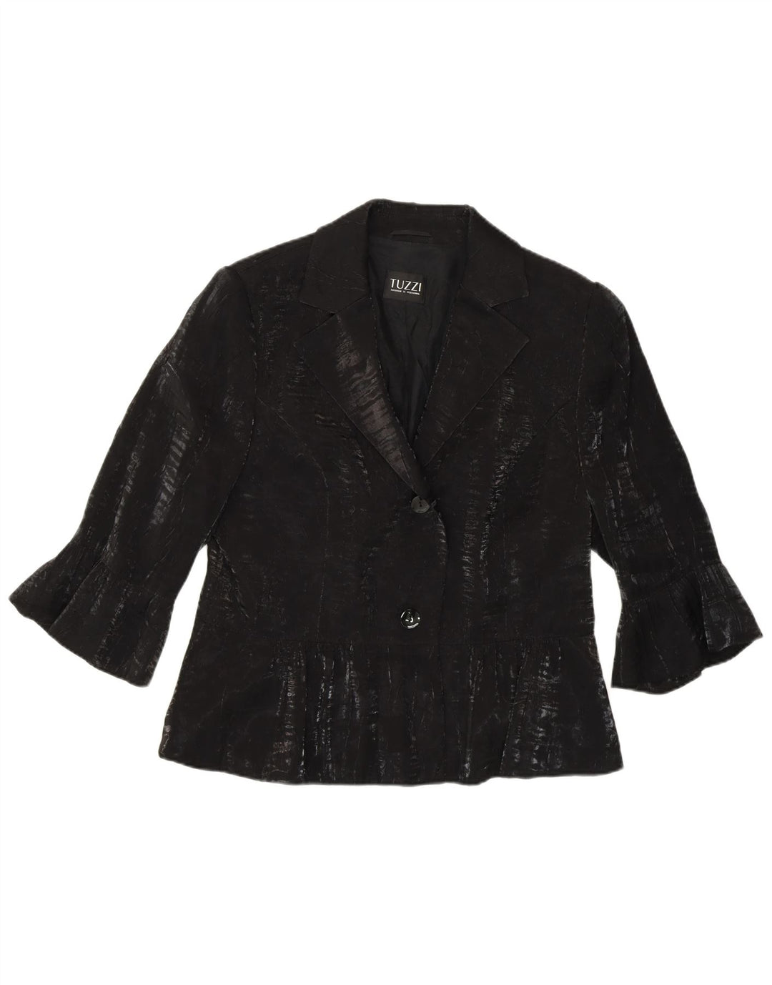 TUZZI Veste blazer à manches 3/4 et 2 boutons pour femme UK 18 XL Noir Viscose
