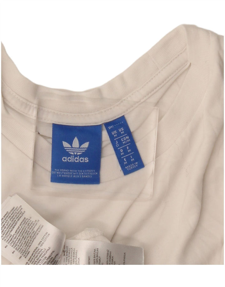 Adidas T-shirt graphique pour homme en coton blanc moyen