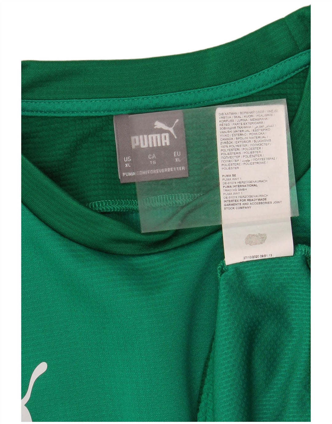 Puma Haut à manches longues pour homme XL Vert Colorblock Polyester