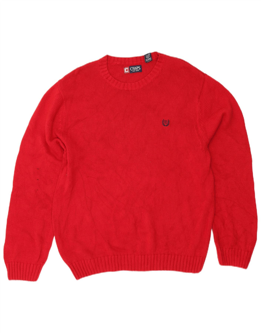 Chaps Pull à col rond pour homme en coton rouge Large
