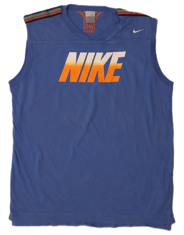 Nike Mens Graphic Débardeur UK 42/44 Grand Bleu Coton