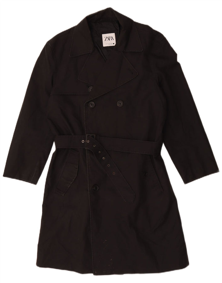 Zara Trench Homme UK 38 Medium Noir Polyester