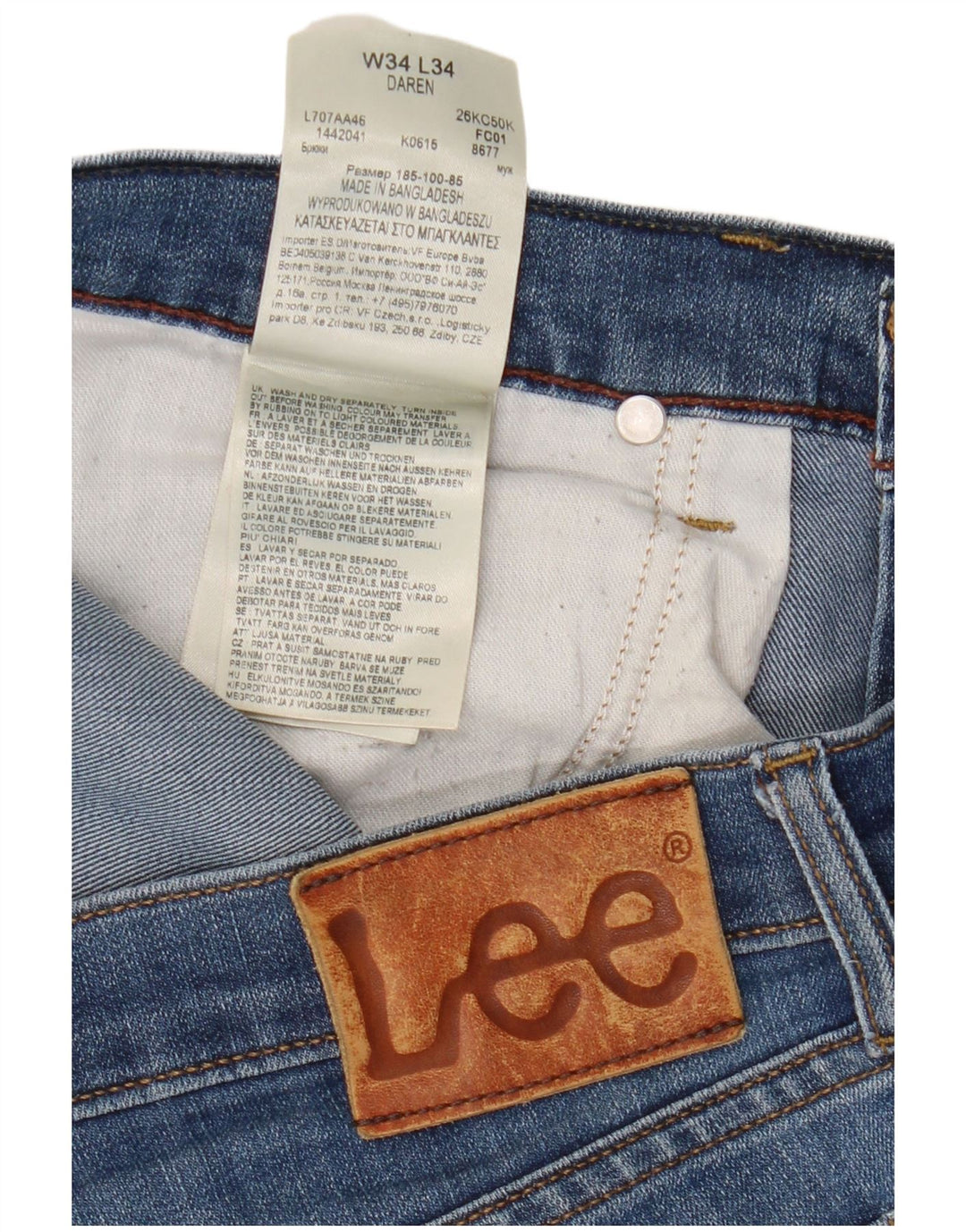Lee Jean Droit Daren Femme W34 L29 Bleu Coton