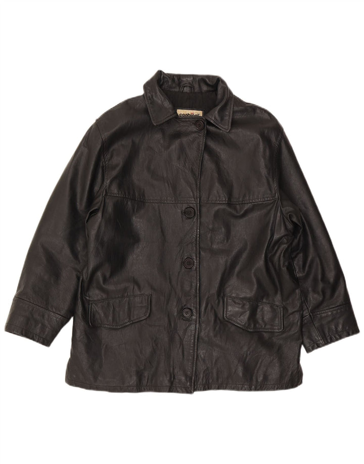 Conbipel Veste en Cuir Oversize Femme IT 44 Cuir Noir Moyen