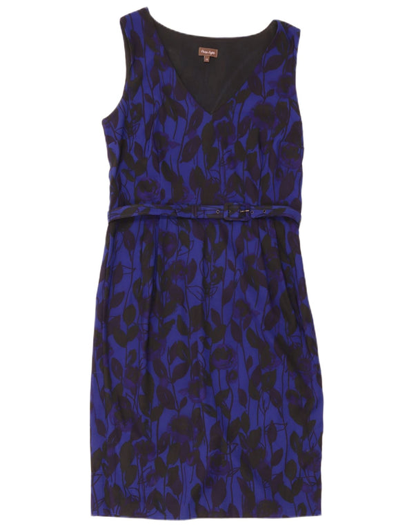 Phase Eight Robe fourreau sans manches pour femme UK 44 Bleu marine moyen floral