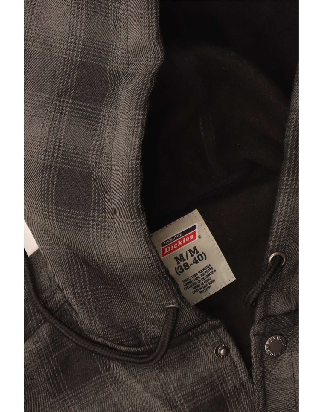 Dickies Chemise de bûcheron à capuche pour homme UK 38/40 Gris moyen à carreaux Polyester